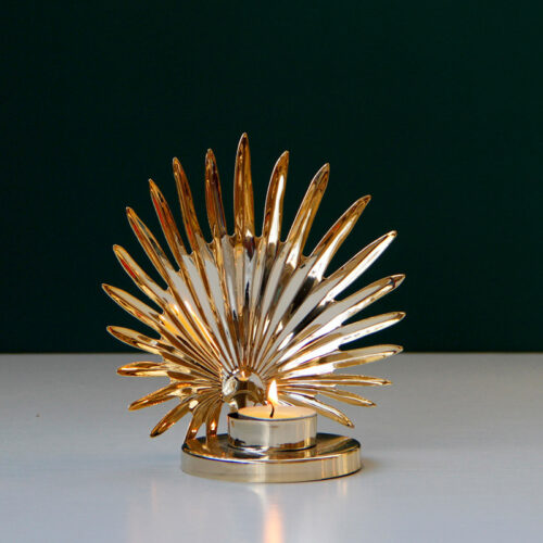 Golden Metal Candle Holder Candle - Image 7