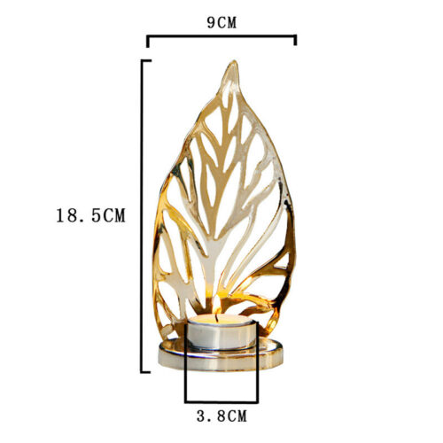 Golden Metal Candle Holder Candle - Image 4