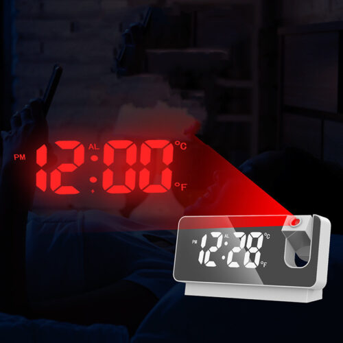 3D Projection Alarm Clock LED Mirror - Clock Display With Snooze Function - Image 8