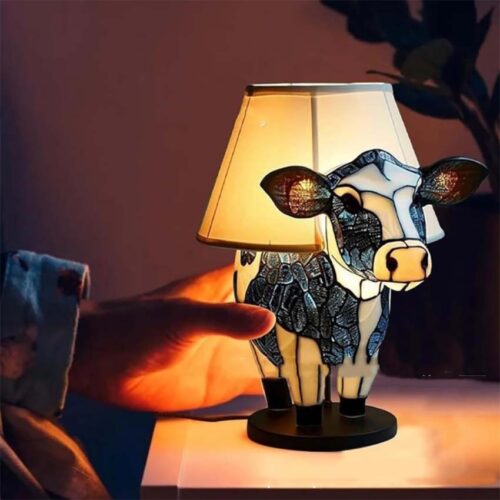 Beautiful Cow Bedside Table Lamp With USB For Living Room and Bedroom - Image 3