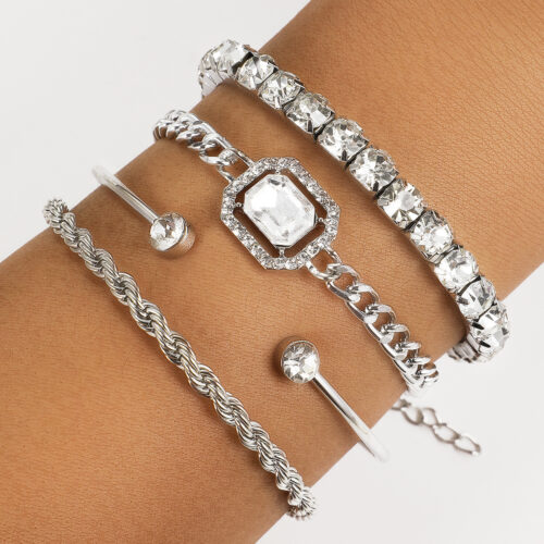 Fashion Jewelry 4 Pcs Crystal Bracelet - Image 6